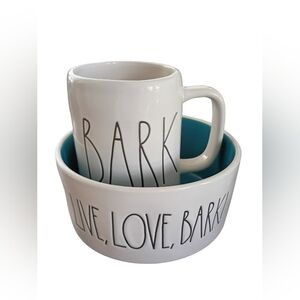 Rae Dunn Ceramic Mug And Dog Bowl Bundle